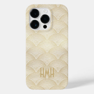 Art Deco Gold Fan Scallop Muster Monogram Case-Mate iPhone Hülle