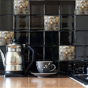 Art Deco Gold Gray Rust Tan Geometric Fliese