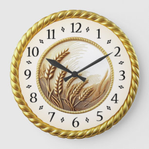 Art Deco Gold Große Wanduhr