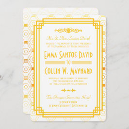 Art Deco Gold Hochzeit Einladungen