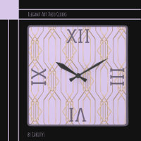 Art Deco Gold, Lavendel und Plum Square Wall Clock