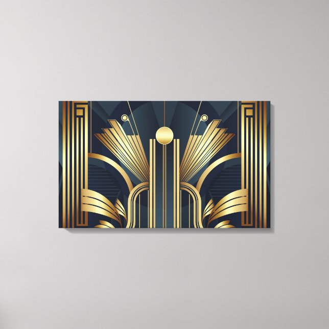 Art Deco Gold Leinwanddruck (Vorderseite)