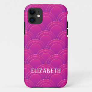 Art Deco Gold Lila Name Personalisiert Case-Mate iPhone Hülle