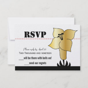 Art Deco Gold Lily Moderne Typografie Hochzeit Save The Date