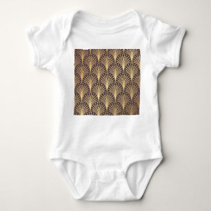 Art Deco Gold: Minimalistischer geometrischer Luxu Baby Strampler
