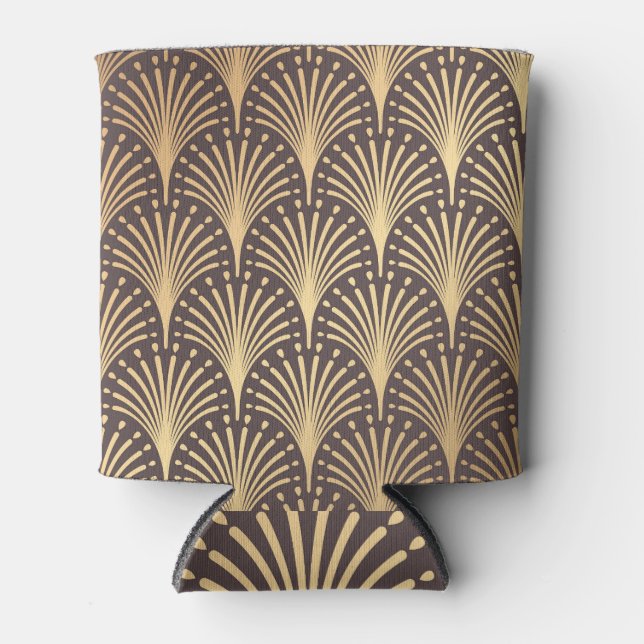 Art Deco Gold: Minimalistischer geometrischer Luxu Dosenkühler (Vorderseite)