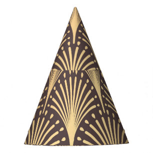 Art Deco Gold: Minimalistischer geometrischer Luxu Partyhütchen
