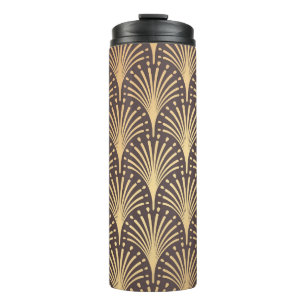 Art Deco Gold: Minimalistischer geometrischer Luxu Thermosbecher