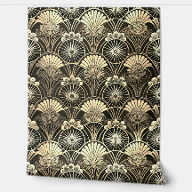 Art Deco Gold Moody Florales Geometrisches
