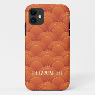 Art Deco Gold Orange Name Personalisiert Case-Mate iPhone Hülle