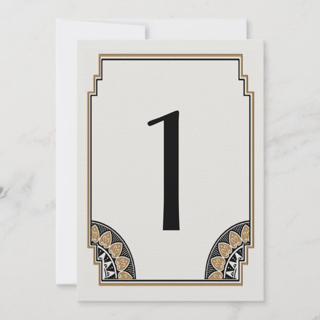 Art Deco Gold Posh Tischnummer 1 (Vorderseite)