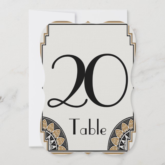 Art Deco Gold Posh Tischnummer 20 (Vorderseite)