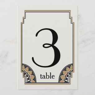 Art Deco Gold Posh Tischnummer 3