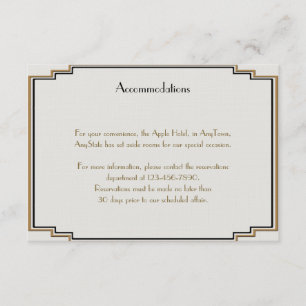 Art Deco Gold Posh Wedding Beilage Begleitkarte