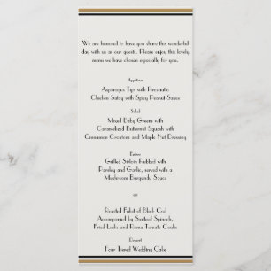 Art Deco Gold Posh Wedding Menü Menükarte