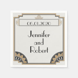 Art Deco Gold Posh Wedding Napkin Serviette