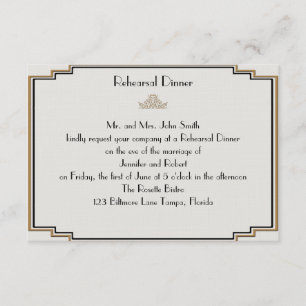 Art Deco Gold Posh Wedding Probe Einladung