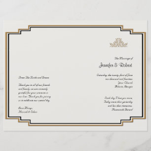 Art Deco Gold Posh Wedding Programm