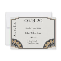 Art Deco Gold Posh Wedding Speichern Sie das Datum