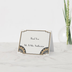 Art Deco Gold Posh Wedding Vielen Dank Dankeskarte