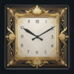 Art Deco Gold Quadratische Wanduhr<br><div class="desc">Großartiges Uhrendesign. Du wirst es wie andere Liebe bekommen. Sie können dieses Design auch für andere Produkte verwenden,  die Sie mögen,  oder Ihren Text anpassen und hinzufügen. Folgen Sie mir für mehr. Vielen Dank. Ich wünsche Ihnen einen schönen Tag.</div>