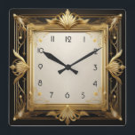 Art Deco Gold Quadratische Wanduhr<br><div class="desc">Großartiges Uhrendesign. Du wirst es wie andere Liebe bekommen. Sie können dieses Design auch für andere Produkte verwenden, die Sie mögen, oder Ihren Text anpassen und hinzufügen. Folgen Sie mir für mehr. Vielen Dank. Ich wünsche Ihnen einen schönen Tag.</div>