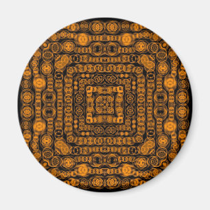Art Deco Gold Retro Quadrate Abstrakte Kunst Magnet
