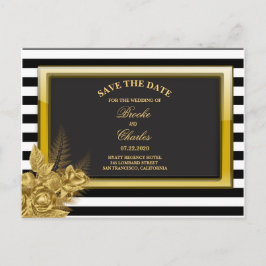 Art Deco Gold Rose & Streifen Save the Date Karte
