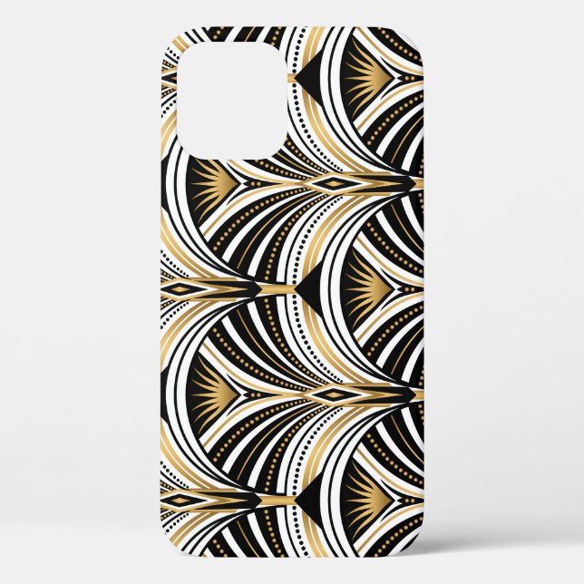 Art Deco Gold Schwarze Elegante Case-Mate iPhone Hülle (Rückseite)