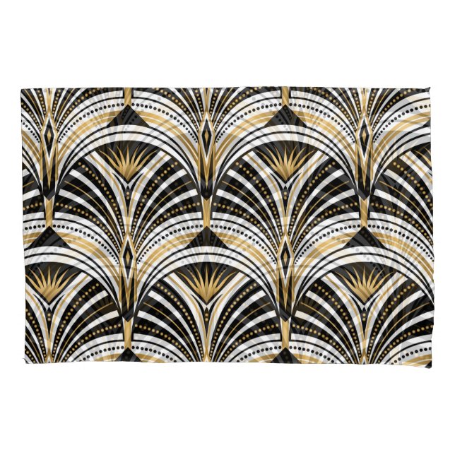 Art Deco Gold Schwarze Elegante Kissenbezug (Vorderseite)