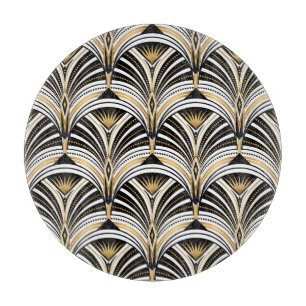 Art Deco Gold Schwarze Elegante Schneidebrett