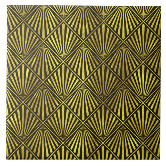 Art Deco Gold Tile Fliese (Vorderseite)