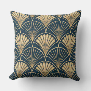 Art Deco Gold und Navy  Kissen