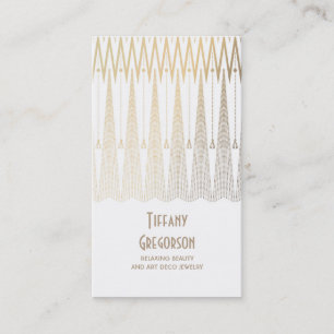 Art Deco Gold und Weiß Gatsby Vintage Chic Visitenkarte