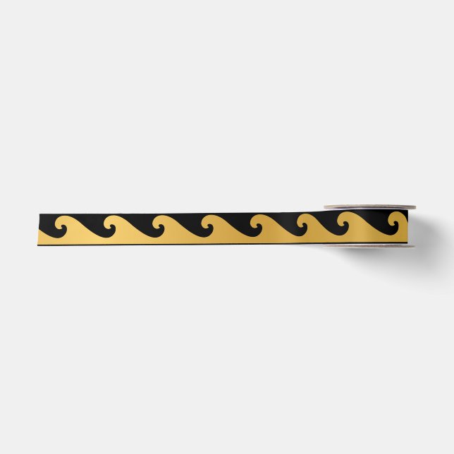 Art Deco Gold Waves Satinband (Vorderseite)
