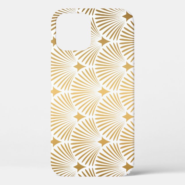 Art Déco: Gold-Weiß-Eleganz. Case-Mate iPhone Hülle (Rückseite)