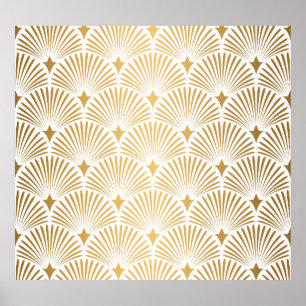 Art Déco: Gold-Weiß-Eleganz. Poster