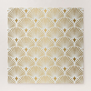Art Déco: Gold-Weiß-Eleganz. Puzzle