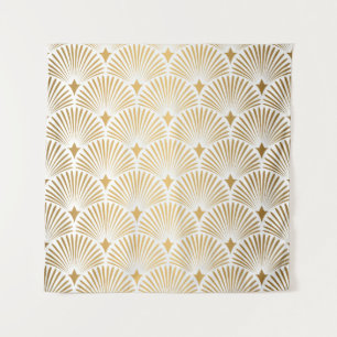 Art Déco: Gold-Weiß-Eleganz. Wandteppich