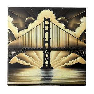 Art Deco Golden Gate Brücke Fliese