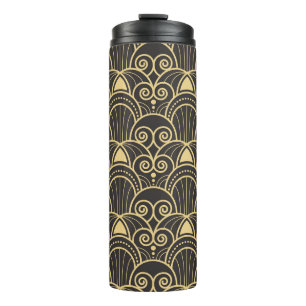 Art Deco: Golden geometrische Fliesen. Thermosbecher