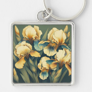 Art Deco Golden Iris Anhänger Schlüsselanhänger