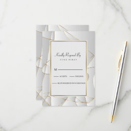 Art Deco Golden Lines RSVP Karte
