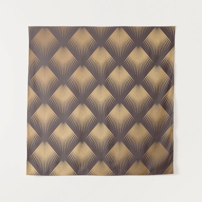 Art Deco Golden: Minimalistisch nahtlos Wandteppich (Vorderseite)
