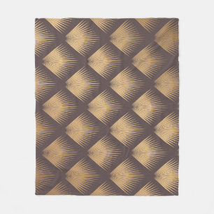 Art Deco Golden: Minimalistisches Nahtloses Muster Fleecedecke