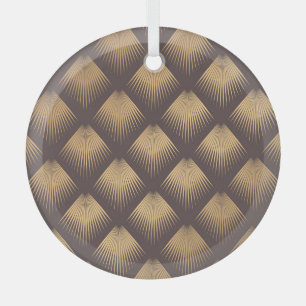 Art Deco Golden: Minimalistisches Nahtloses Muster Ornament Aus Glas