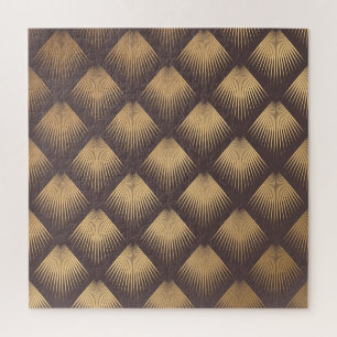 Art Deco Golden: Minimalistisches Nahtloses Muster Puzzle