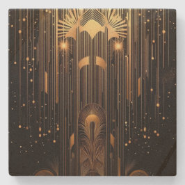 Art Deco Golden Rain Steinuntersetzer