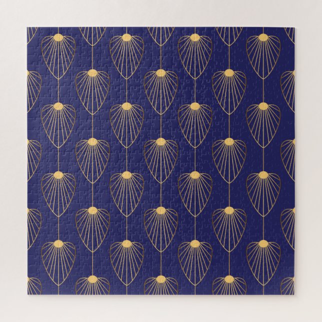 Art Deco goldene Blumen: elegant. Puzzle (Vertikal)