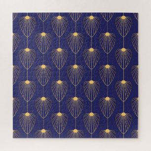 Art Deco goldene Blüten: elegant. Puzzle